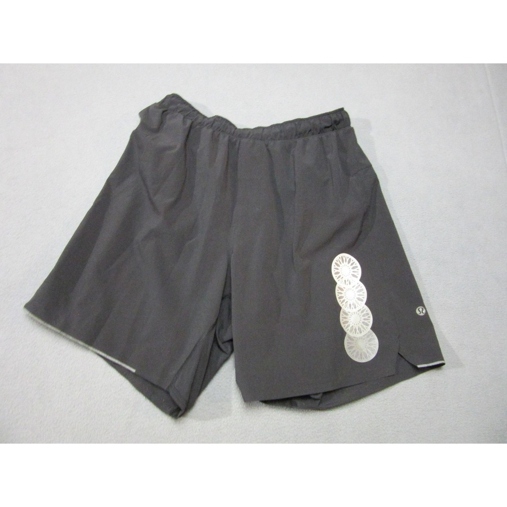 Lululemon Shorts Mens Small Black Athletic Lined Running Zip Pocket Reflective